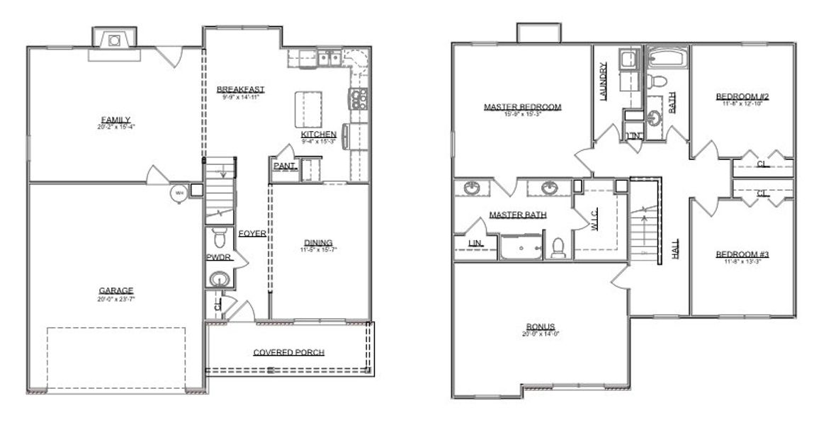 2D floor plan layout for the The Franklin by Smithbilt Homes in Farm At Riverbend, Pigeon Forge, TN (Image 2).