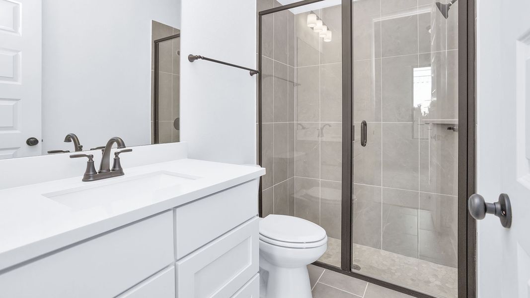 Furnished interior view inside a new home in Bridgeland, Cypress (Image 5).