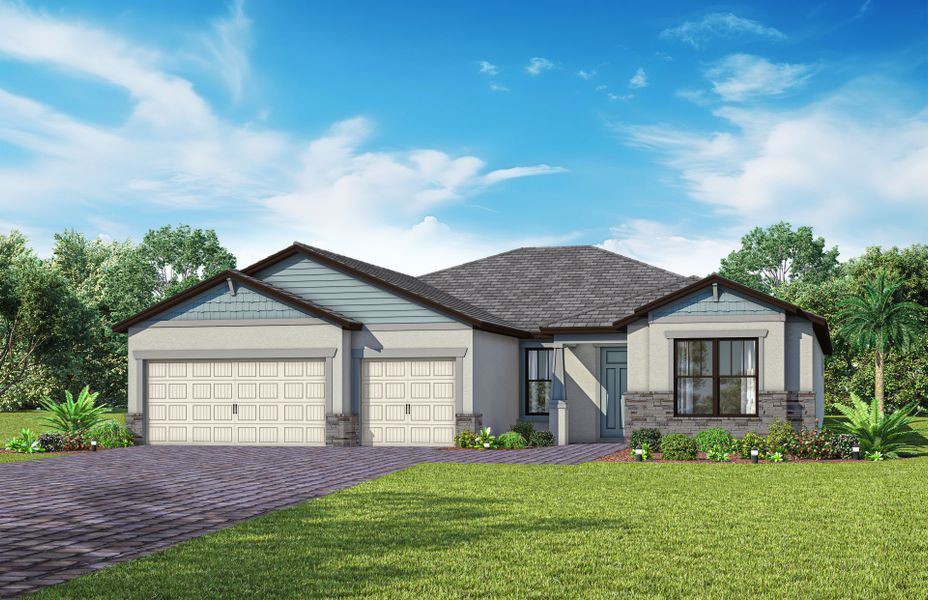 Representative exterior photo of a completed home built from the Stellar by Del Webb in Del Webb Naples, Ave Maria, FL (Image 23).