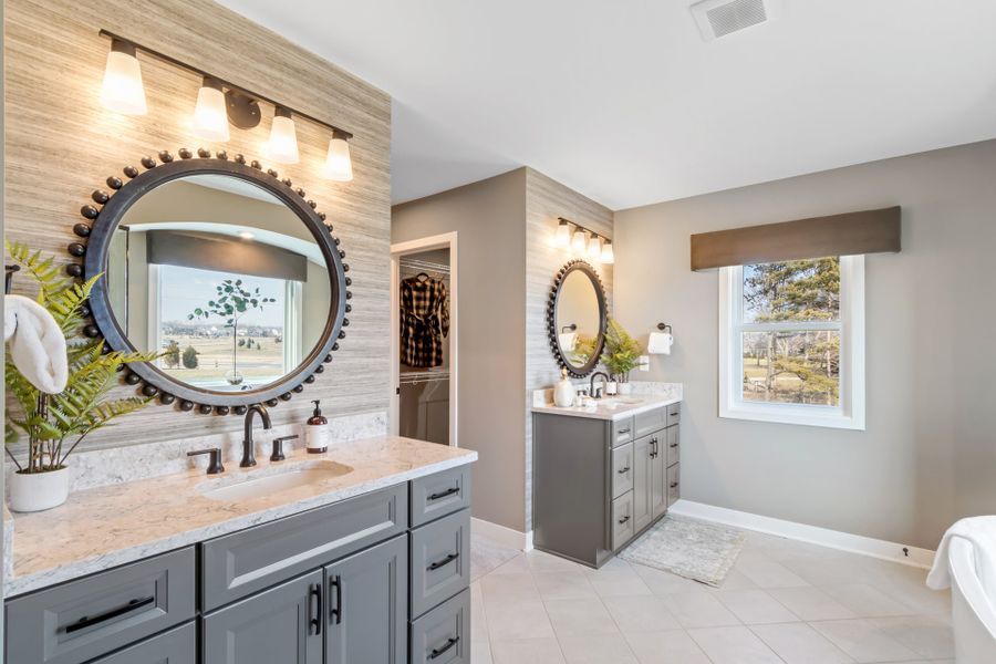Representative furnished interior of a home built from the Huxley by Fischer Homes in Veranda Manor, Canton (Image 29).