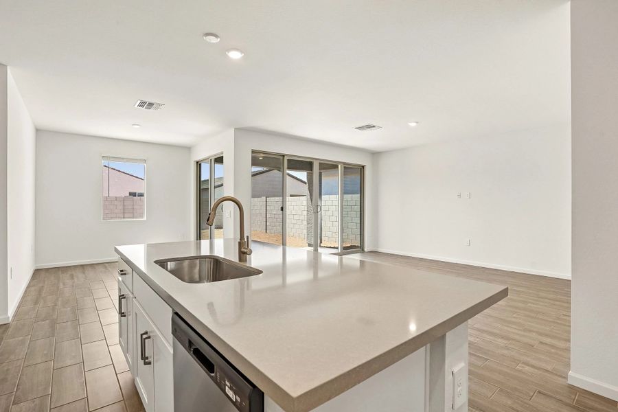 Dining, kitchen and great room