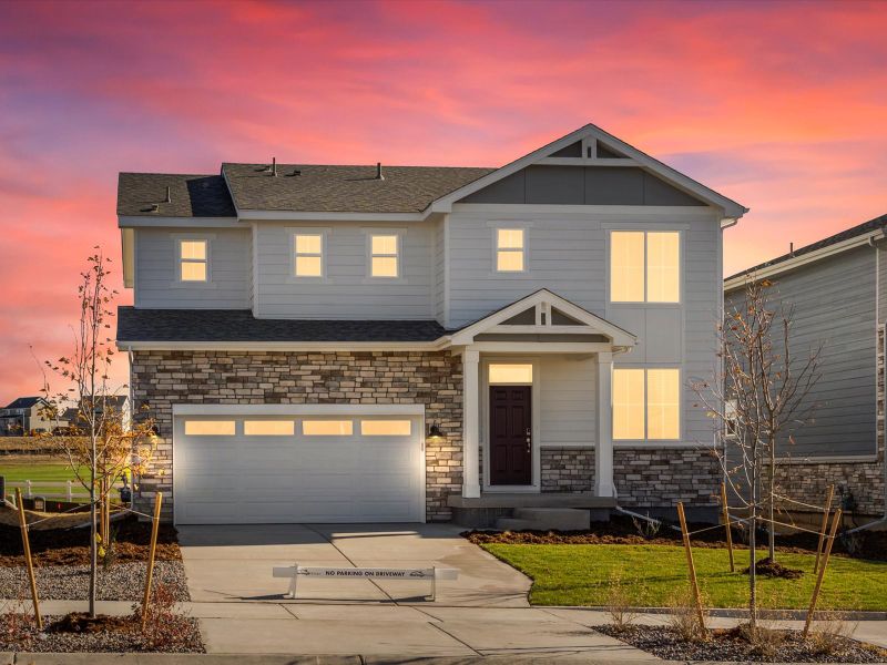 The Dillon floorplan exterior image taken at a Meritage Homes community in Aurora, CO.