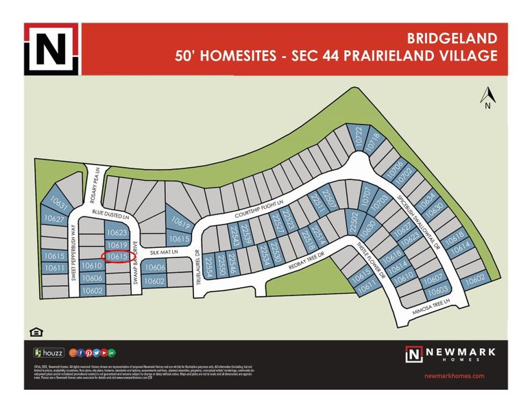 Location of the home within the section