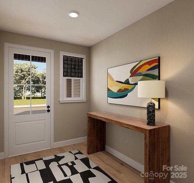 First Floor Front Entry Through 8' Doorways. *Virtual Renderings | Actual Finishes and Structural Selections May Vary. First Floor Front Entry Through 8' Doorways. *Virtual Renderings | Actual Finishes and Structural Selections May Vary.