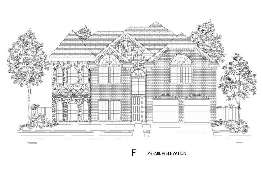 Representative rendering of the exterior for the Brentwood 3F (w/Media) by First Texas Homes (Image 14). Representative rendering of the exterior for the Brentwood 3F (w/Media) by First Texas Homes (Image 14).