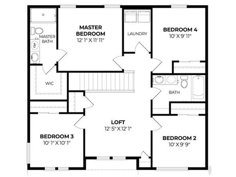 2D floor plan layout of this home in Liberty Draw, Evans, CO (Image 5). 2D floor plan layout of this home in Liberty Draw, Evans, CO (Image 5).