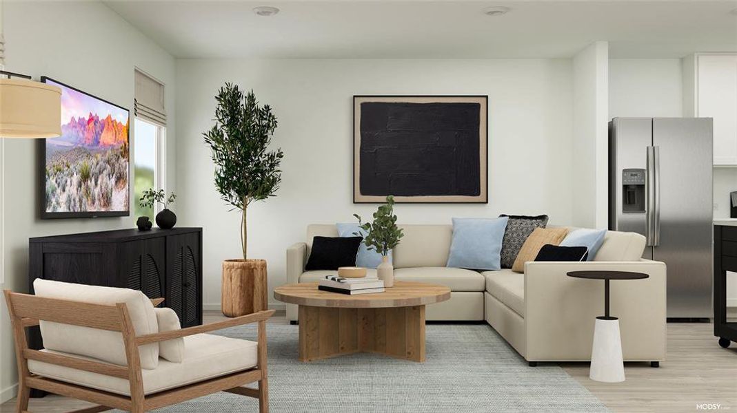 Living room featuring light hardwood / wood-style floors