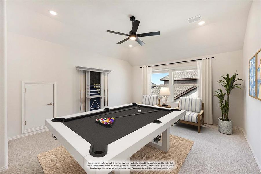 Furnished interior view inside a new home in Wildflower Ranch 60-65, Fort Worth (Image 10). Furnished interior view inside a new home in Wildflower Ranch 60-65, Fort Worth (Image 10).