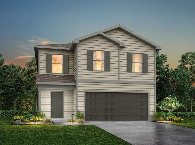 Front exterior of a new home in Villages of Mayfield, Cleburne, TX, highlighting curb appeal (Image 1). Front exterior of a new home in Villages of Mayfield, Cleburne, TX, highlighting curb appeal (Image 1).