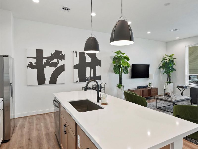 Furnished interior view inside a new home in Reserve At Oak Forest, Houston (Image 23). Furnished interior view inside a new home in Reserve At Oak Forest, Houston (Image 23).