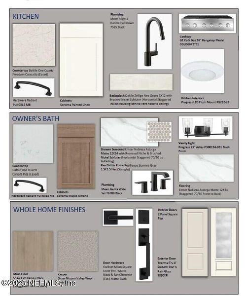 Sample of building materials used in homes in Oak Grove at SilverLeaf 70’, St. Augustine (Image 2).