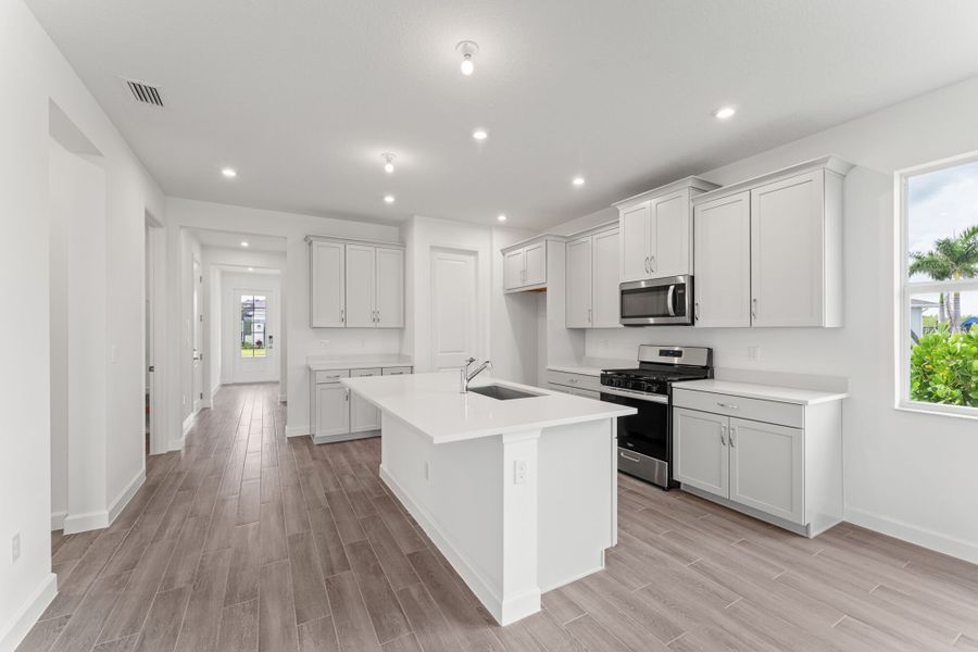 Furnished interior view inside a new home in Tradition - Kenley, Port St. Lucie (Image 3). Furnished interior view inside a new home in Tradition - Kenley, Port St. Lucie (Image 3).