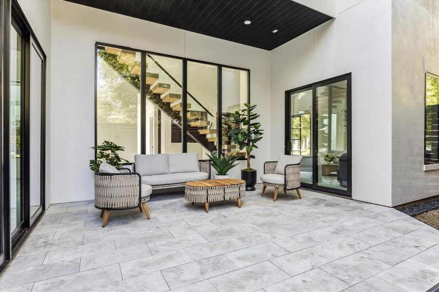 Courtyard covered Patio adjacent to the Formal Sitting Room and Formal Dining Room