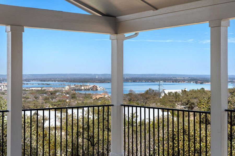 Breathtaking views of Lake LBJ from upper patio