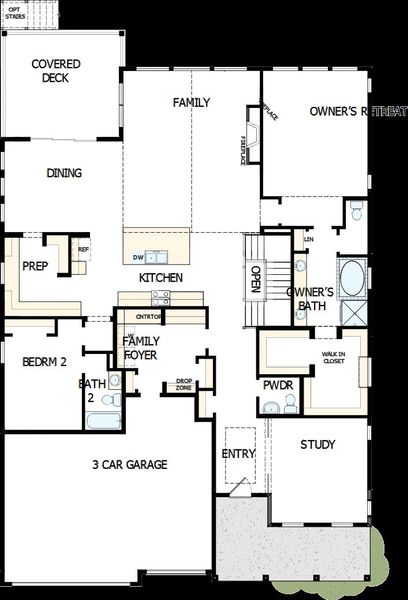 2D floor plan layout of this home in Cloverleaf - Pinnacle Collection, Monument, CO (Image 5).