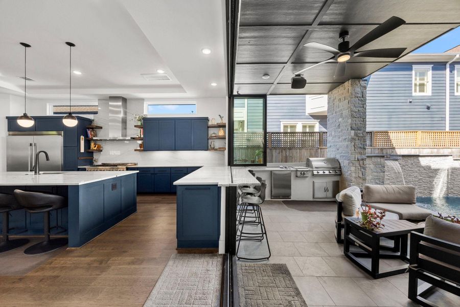 Indoor/Outdoor element just in time for cooler temperatures.