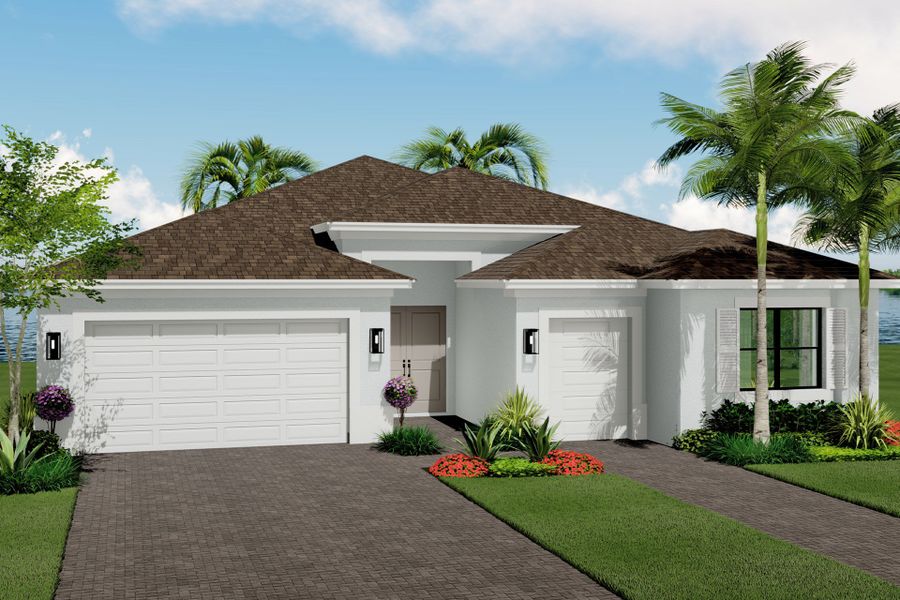 Representative exterior photo of a completed home built from the Belize by GL Homes in Valencia Harbor (55+), Fort Myers, FL (Image 2).