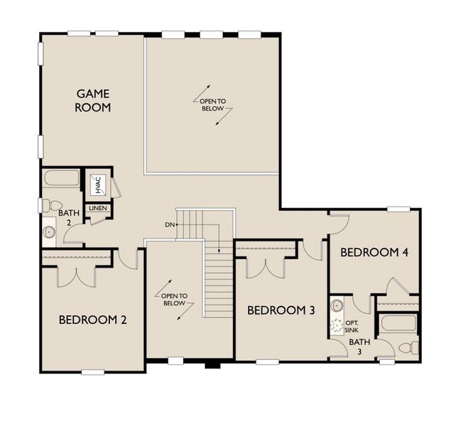 2D floor plan layout for the Michigan by Ashton Woods in Northlake Estate, Winter Garden, FL (Image 4).