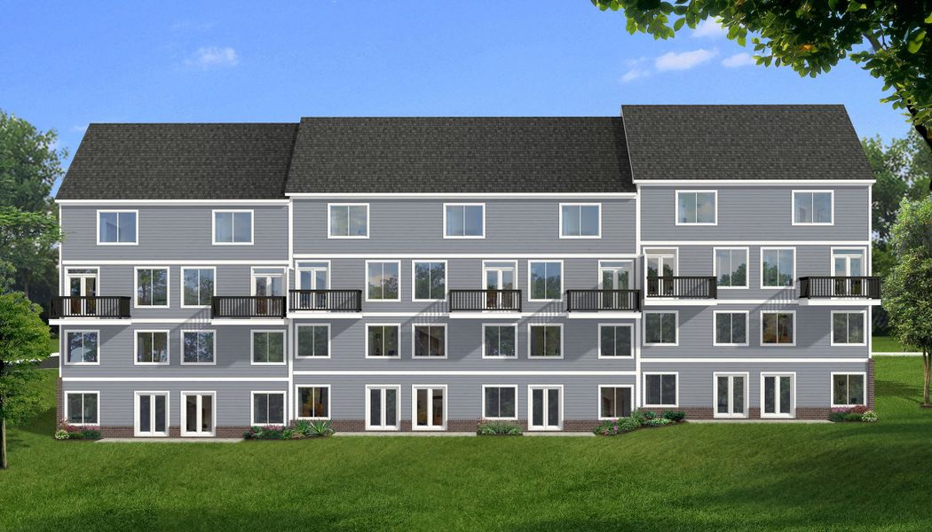 Representative exterior photo of a completed home built from the The Keswick Townhome (Interior Walk-Out) by Norfolk Homes in Bristol Ridge Townhomes, Ann Arbor, MI (Image 22).