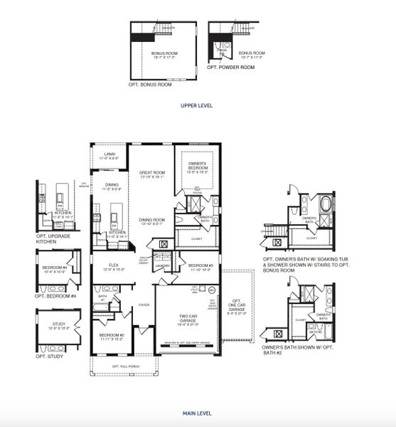 2D floor plan layout of this home in Bella Terra, Clermont, FL (Image 2).