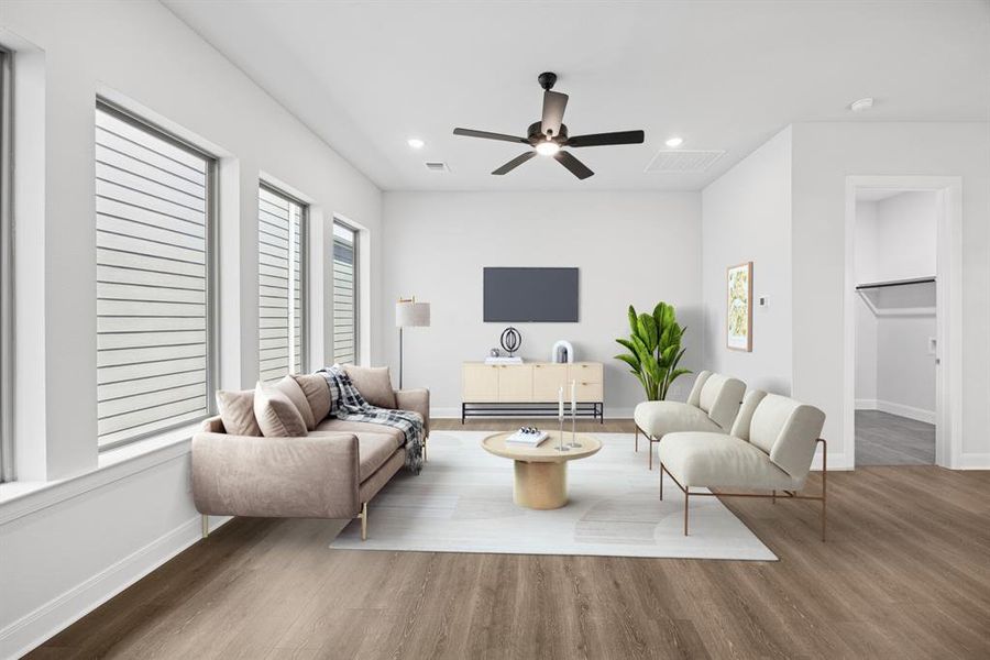 Furnished interior view inside a new home in The Retreat at Harvest, Argyle (Image 3). Furnished interior view inside a new home in The Retreat at Harvest, Argyle (Image 3).