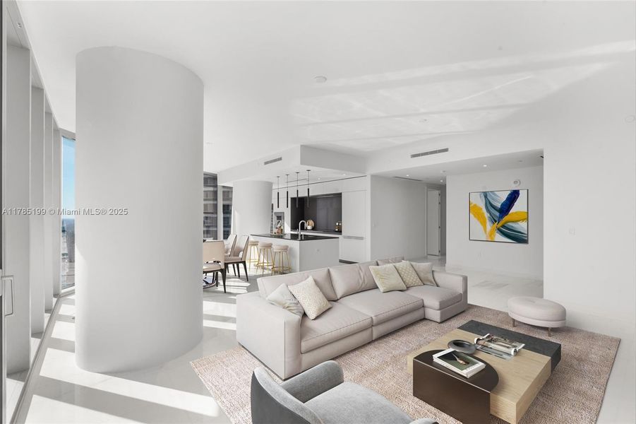 Furnished interior view inside a new home in Aston Martin Residences, Miami (Image 17). Furnished interior view inside a new home in Aston Martin Residences, Miami (Image 17).