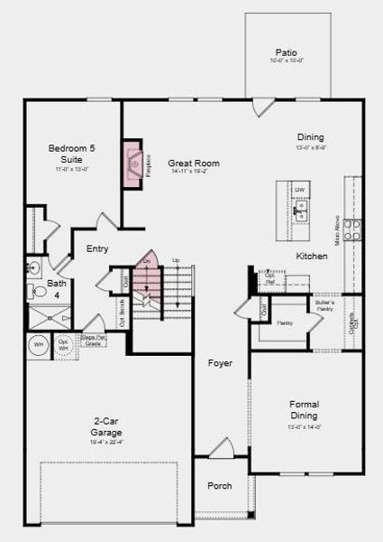 2D floor plan layout of this home in Falls Creek, Flowery Branch, GA (Image 3).