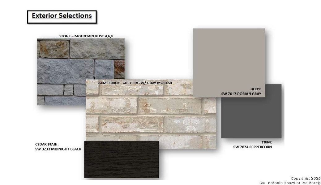 Sample of building materials used in homes in Homestead, Schertz (Image 34).