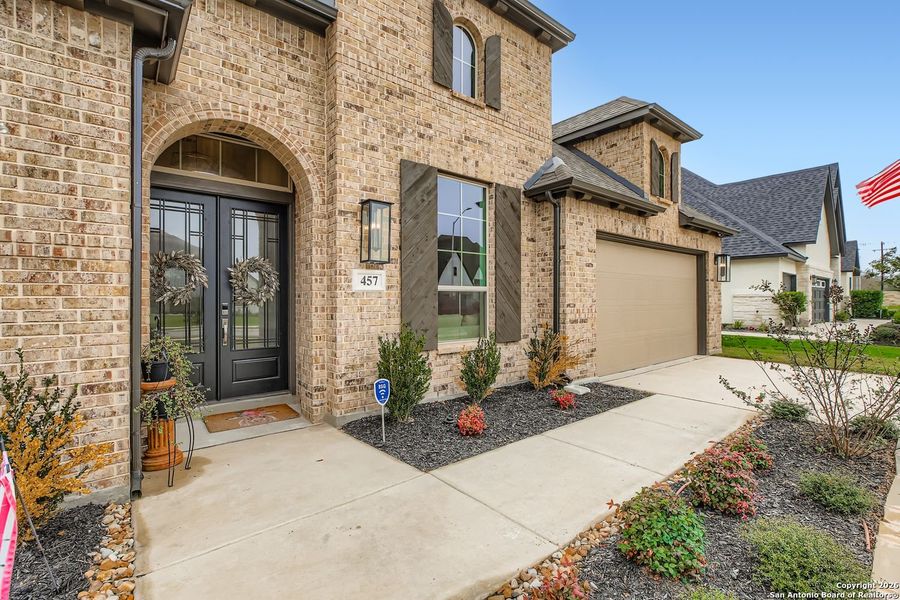 Exterior details and patio area of a home in Mesa Western, Cibolo (Image 3).