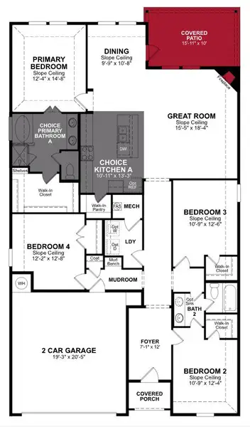 2D floor plan layout of this home in Verandah, Royse City, TX (Image 3).
