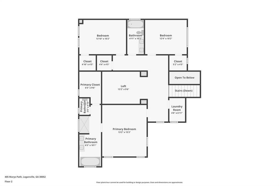 2D floor plan layout of this home in , Loganville, GA (Image 5).