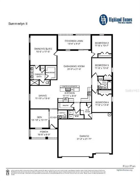 2D floor plan layout of this home in Cypress Ridge Ranch, Wimauma, FL (Image 2).