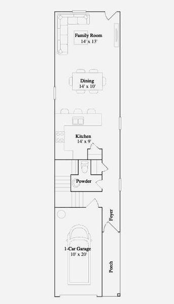 2D floor plan layout of this home in Villages of Greystone, Conroe, TX (Image 2).