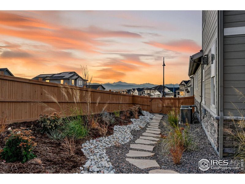 Side yard and walkway details that add charm and function.