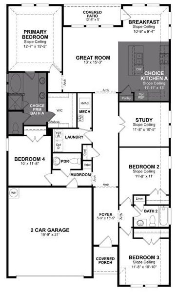 2D floor plan layout of this home in Whitewing Trails, Princeton, TX (Image 2).