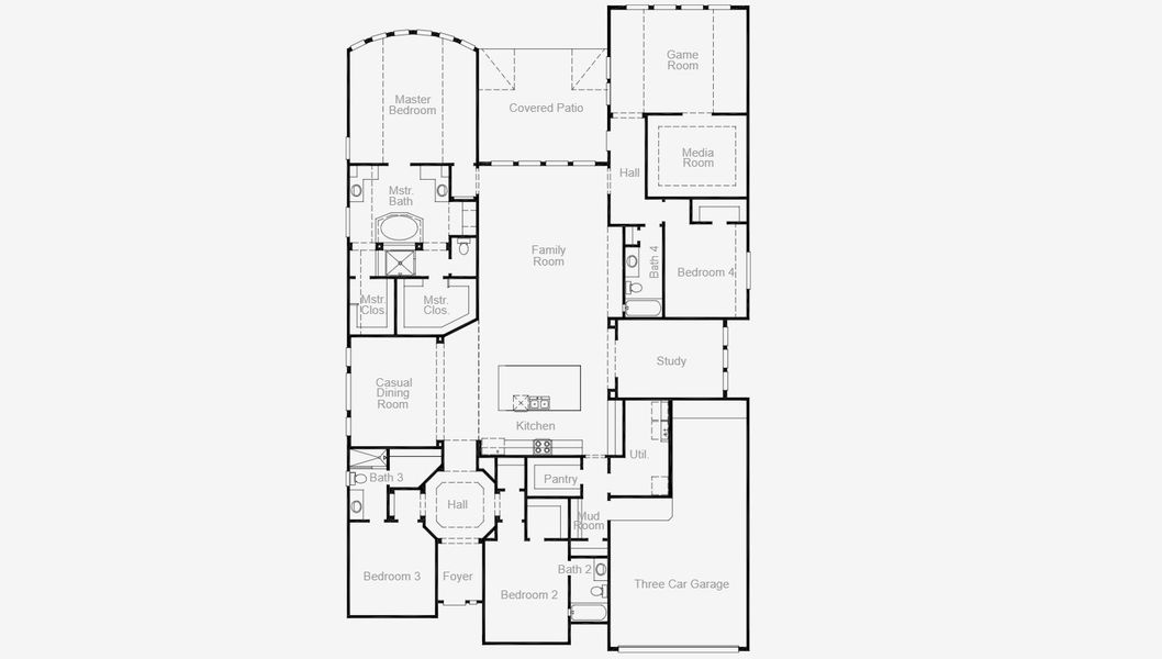 2D floor plan layout for the Tomball by Coventry Homes in Valencia 70', Manvel, TX (Image 2). 2D floor plan layout for the Tomball by Coventry Homes in Valencia 70', Manvel, TX (Image 2).