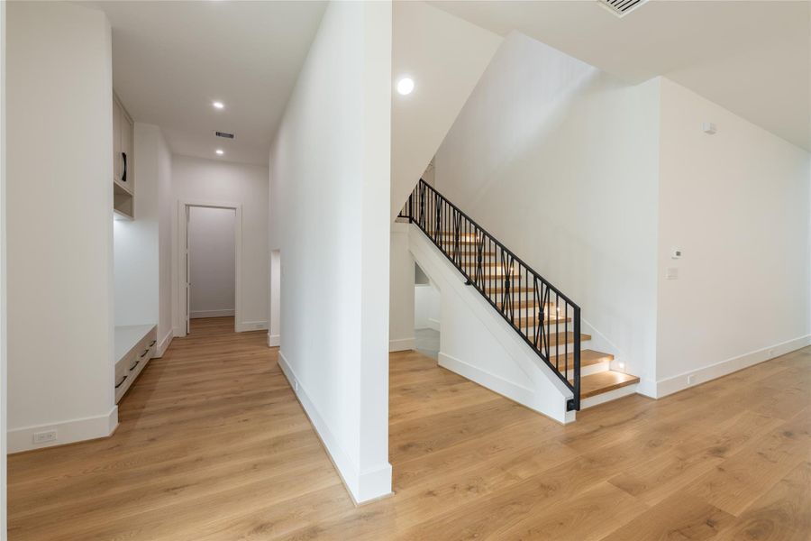 A bright transition space with an open feel