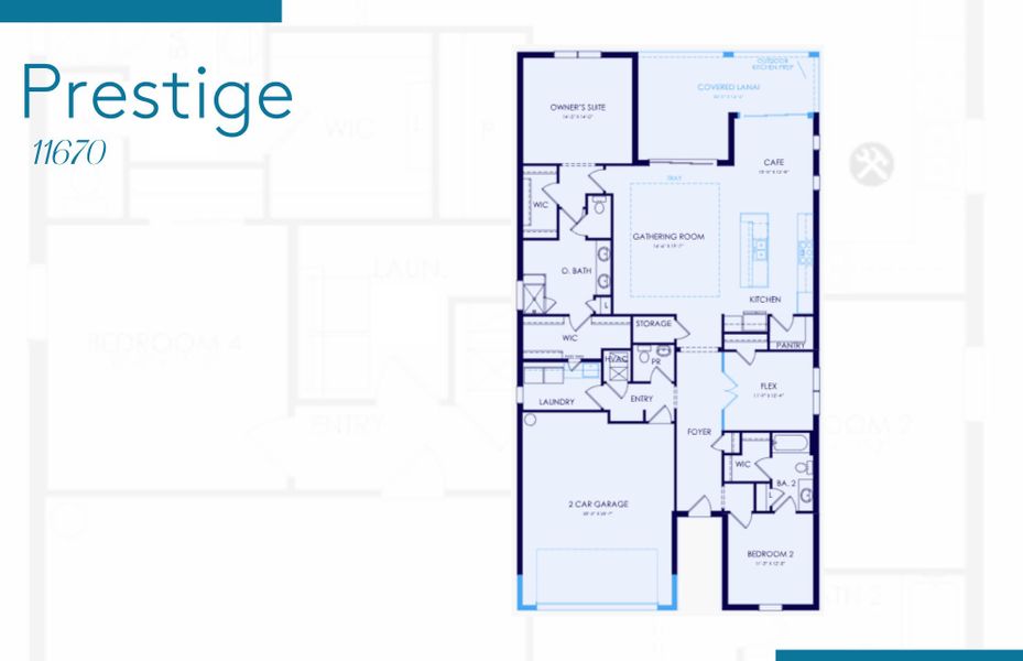 2D floor plan layout of this home in BeachWalk by Manasota Key, Englewood, FL (Image 5).