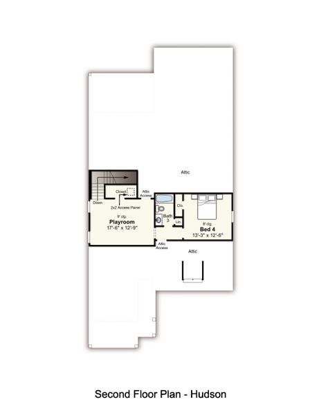 2D floor plan layout for the Hudson by Grant & Co in Lockwood, Collierville, TN (Image 4).