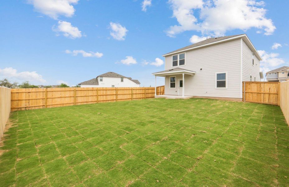 Exterior details and patio area of a home in Sonterra, Jarrell (Image 21).