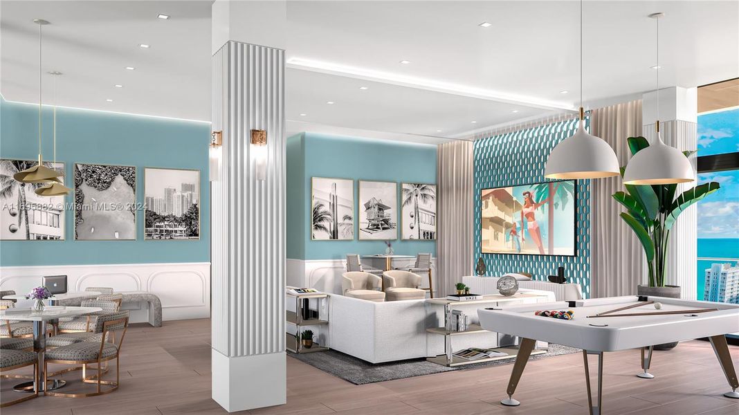 Furnished interior view inside a new home in Ella Miami Beach, Miami Beach (Image 6).