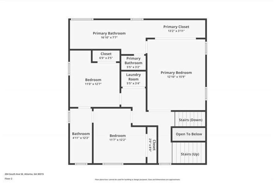 2D floor plan layout of this home in , Atlanta, GA (Image 37).