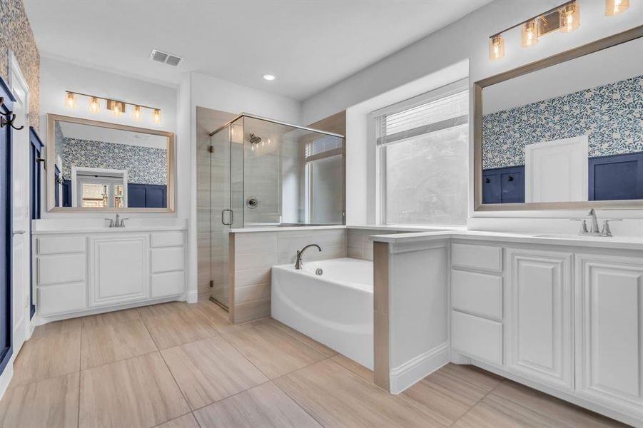 Furnished interior view inside a new home in Country Lakes Classic 50, Denton (Image 23). Furnished interior view inside a new home in Country Lakes Classic 50, Denton (Image 23).