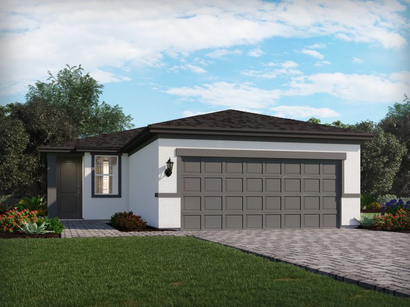 Front exterior of a home in the The Reserve at Hammock Oaks - Classic Series community, located in Lady Lake, FL (Image 12).