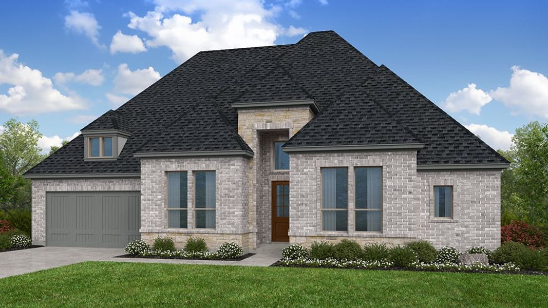 Representative exterior photo of a completed home built from the Melbourne by Taylor Morrison in The Ranch at Uptown Celina 70s, Celina, TX (Image 2). Representative exterior photo of a completed home built from the Melbourne by Taylor Morrison in The Ranch at Uptown Celina 70s, Celina, TX (Image 2).