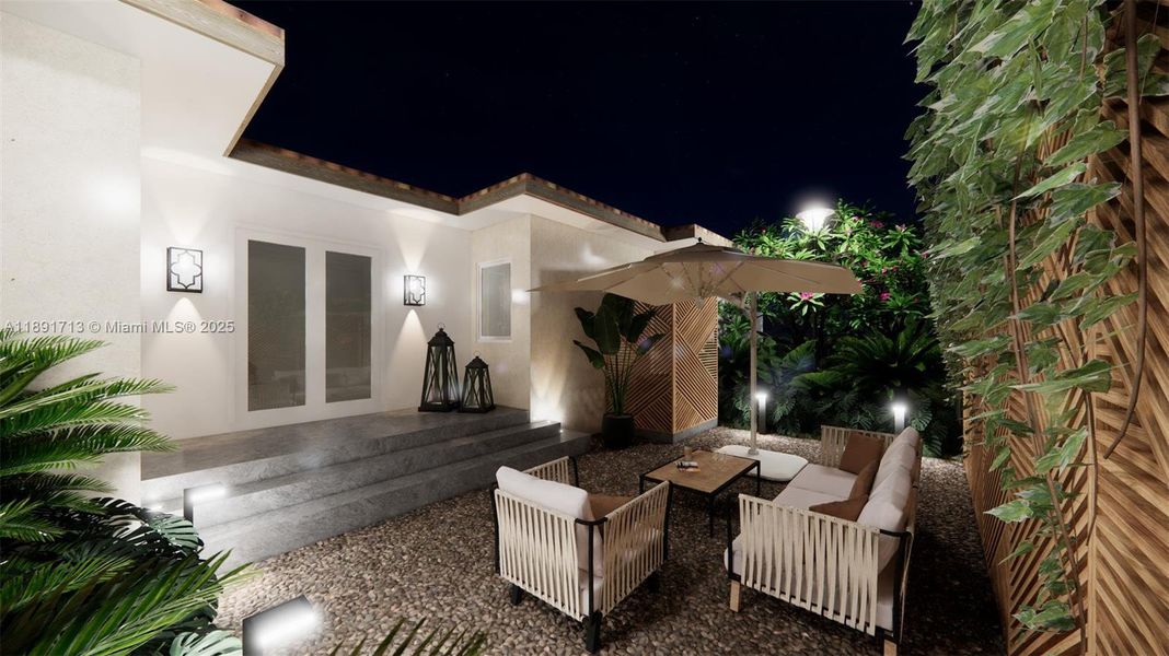 Exterior details and patio area of a home in , Miami Shores (Image 20). Exterior details and patio area of a home in , Miami Shores (Image 20).