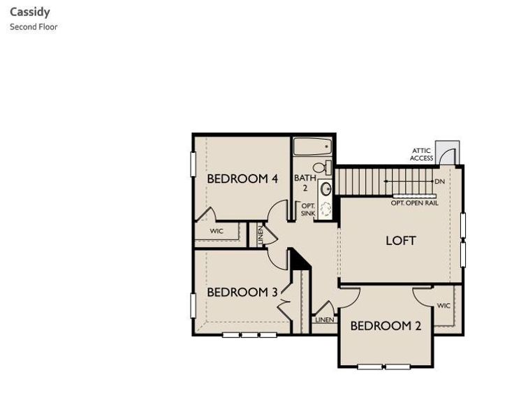 2D floor plan layout of this home in Covered Bridge, Hutto, TX (Image 3).
