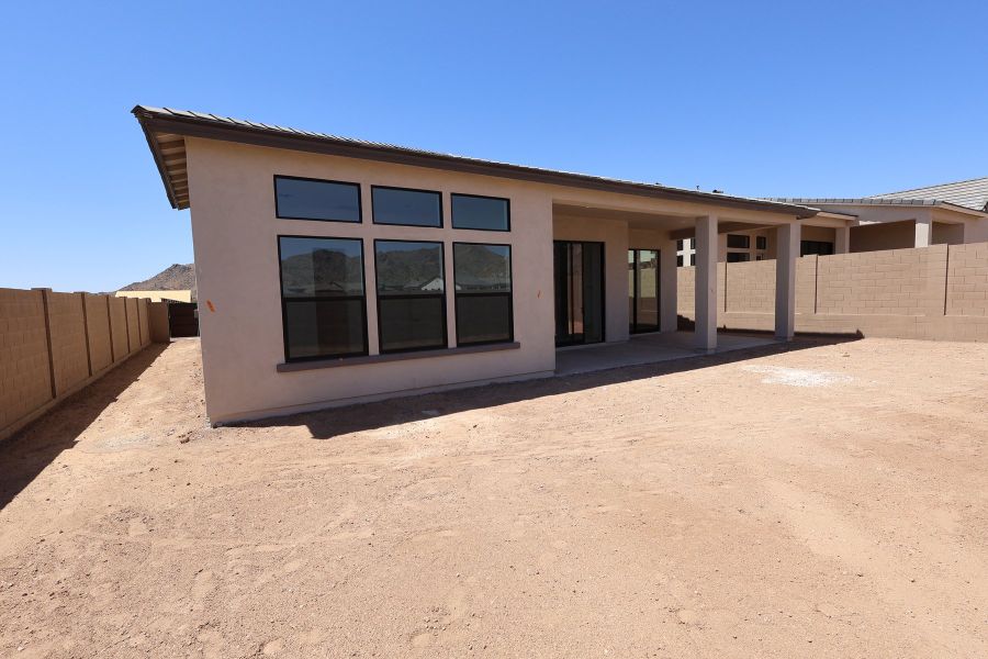 Exterior details and patio area of a home in Overlook at Verrado Regent Hills, Buckeye (Image 3).
