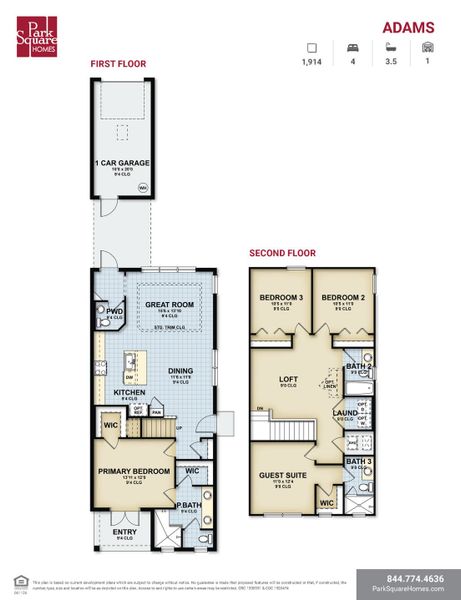 2D floor plan layout for the Adams by Park Square Residential in Townwalk at Babcock Ranch, Punta Gorda, FL (Image 3). 2D floor plan layout for the Adams by Park Square Residential in Townwalk at Babcock Ranch, Punta Gorda, FL (Image 3).