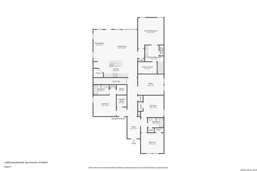 2D floor plan layout of this home in Brookmill, San Antonio, TX (Image 5).